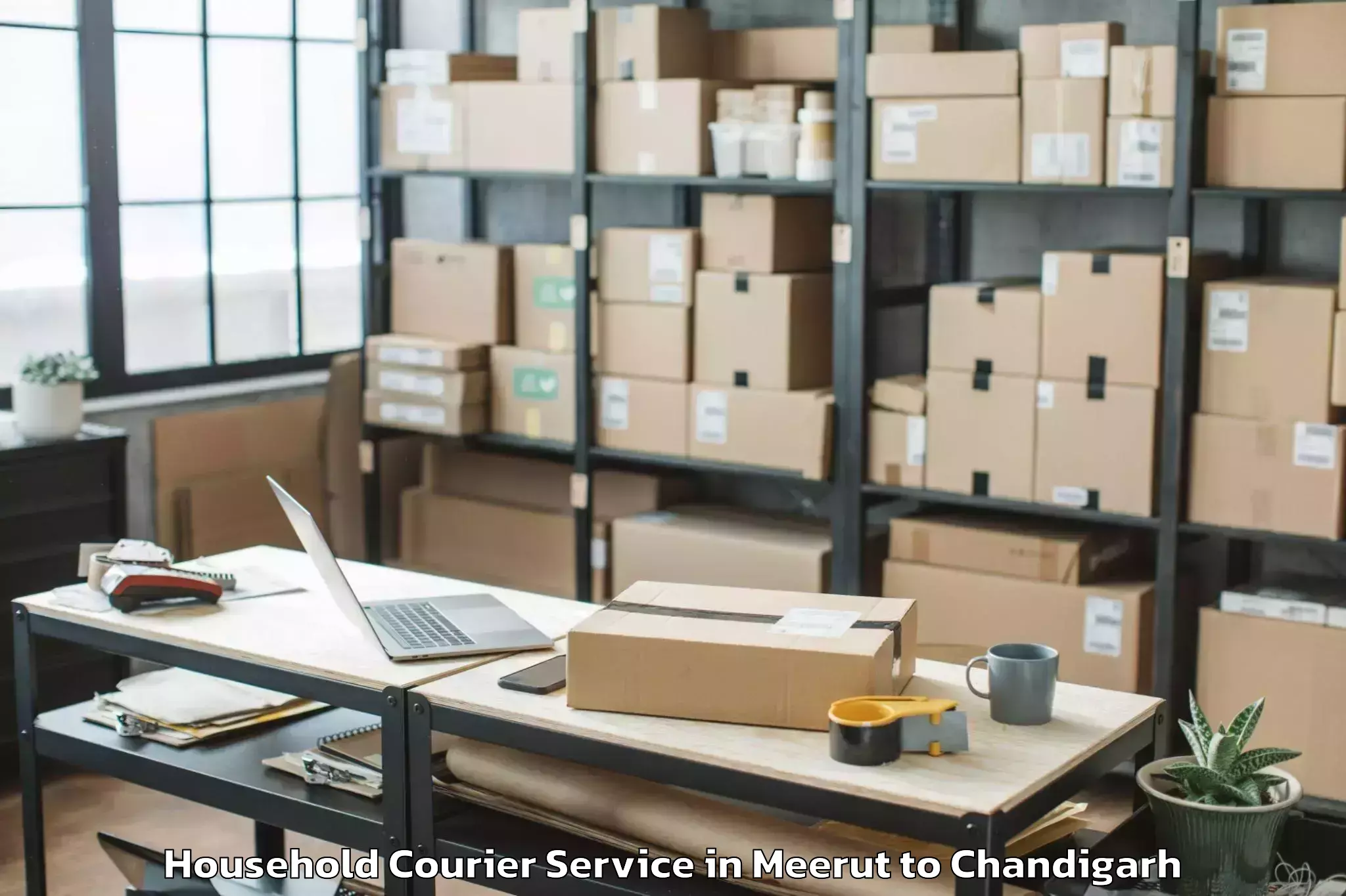 Reliable Meerut to Chandigarh Household Courier